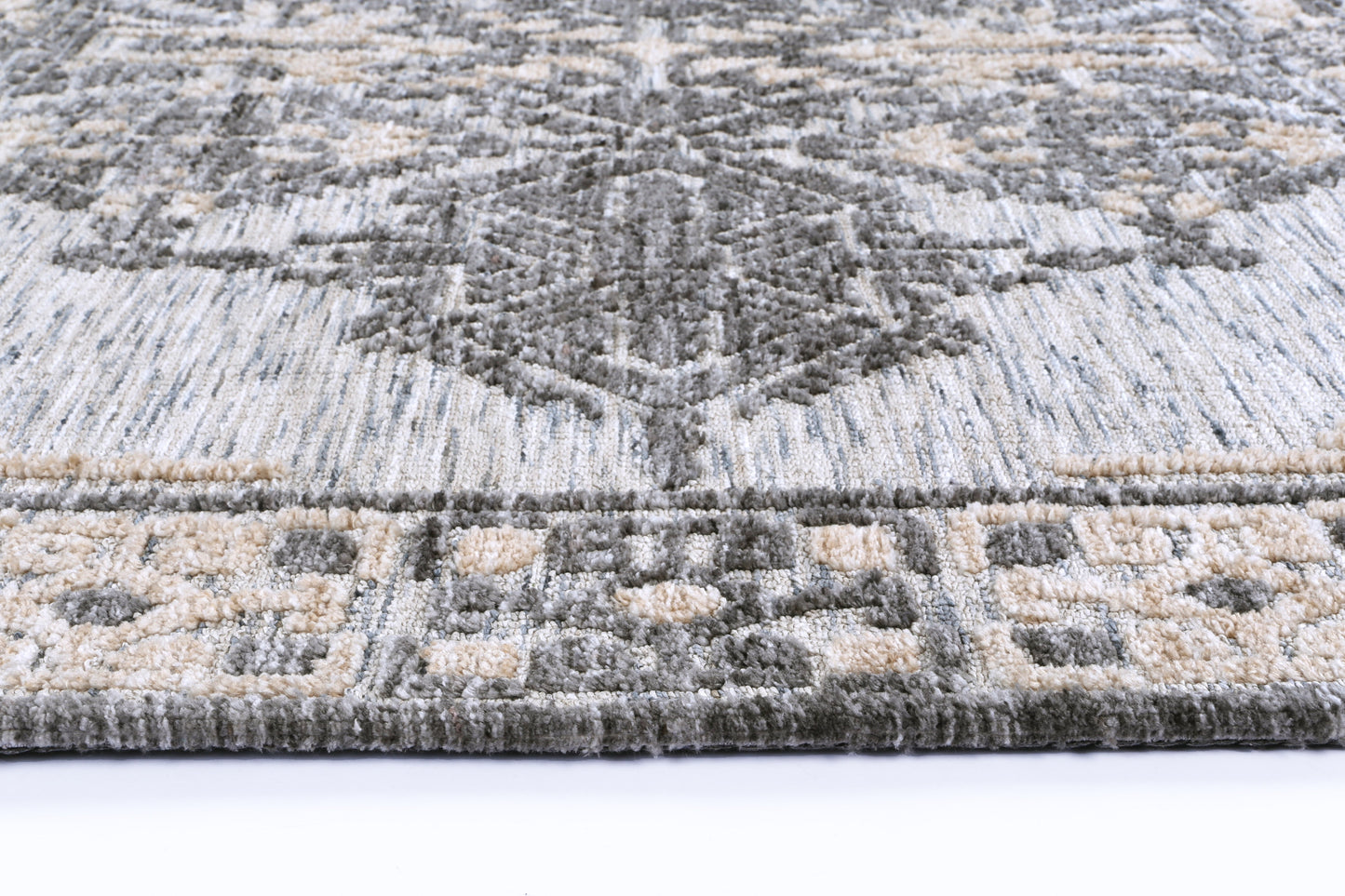 Amritsar Beas Charcoal & Beige Cotton Blend Rug