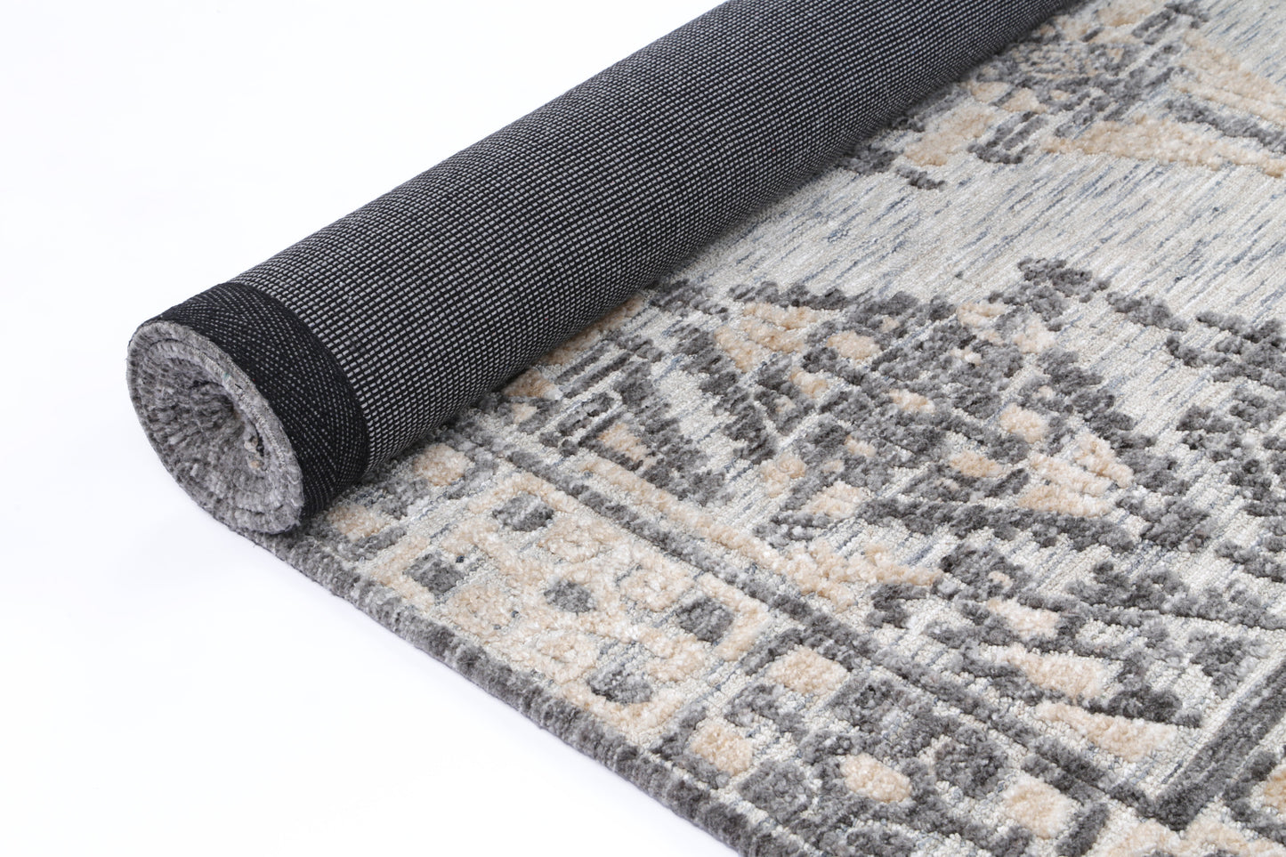 Amritsar Beas Charcoal & Beige Cotton Blend Rug