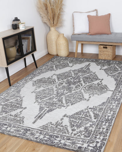 Amritsar Beas Grey Cotton Blend Rug