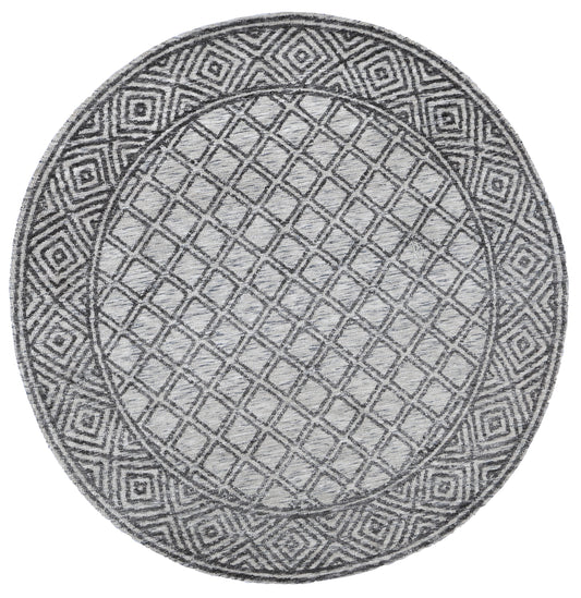 Amritsar Ajnala Charcoal & Beige Round Cotton Blend RugAmritsar Ajnala Charcoal & Beige Round Cotton Blend Rug - /products/amritsar-ajnala-charcoal-beige-round-cotton-blend-rug