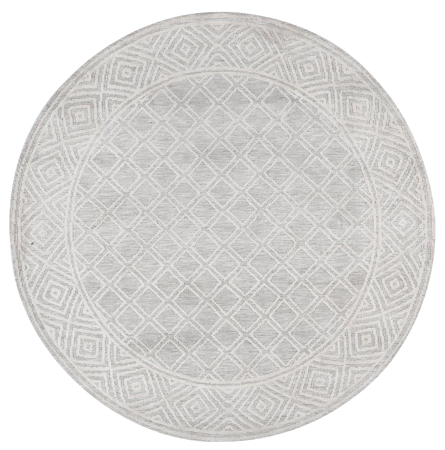 Amritsar Diamond Trellis Cream Round Rug