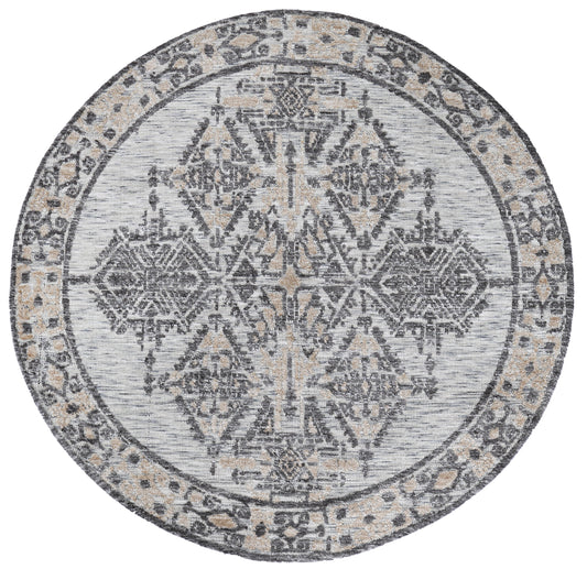 Amritsar Beas Charcoal & Beige Round Cotton Blend RugAmritsar Beas Charcoal & Beige Round Cotton Blend Rug - /products/amritsar-beas-charcoal-beige-round-cotton-blend-rug