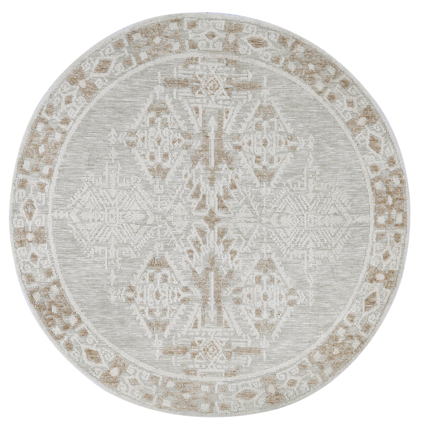 Amritsar Beas Cream Round Cotton Blend Rug