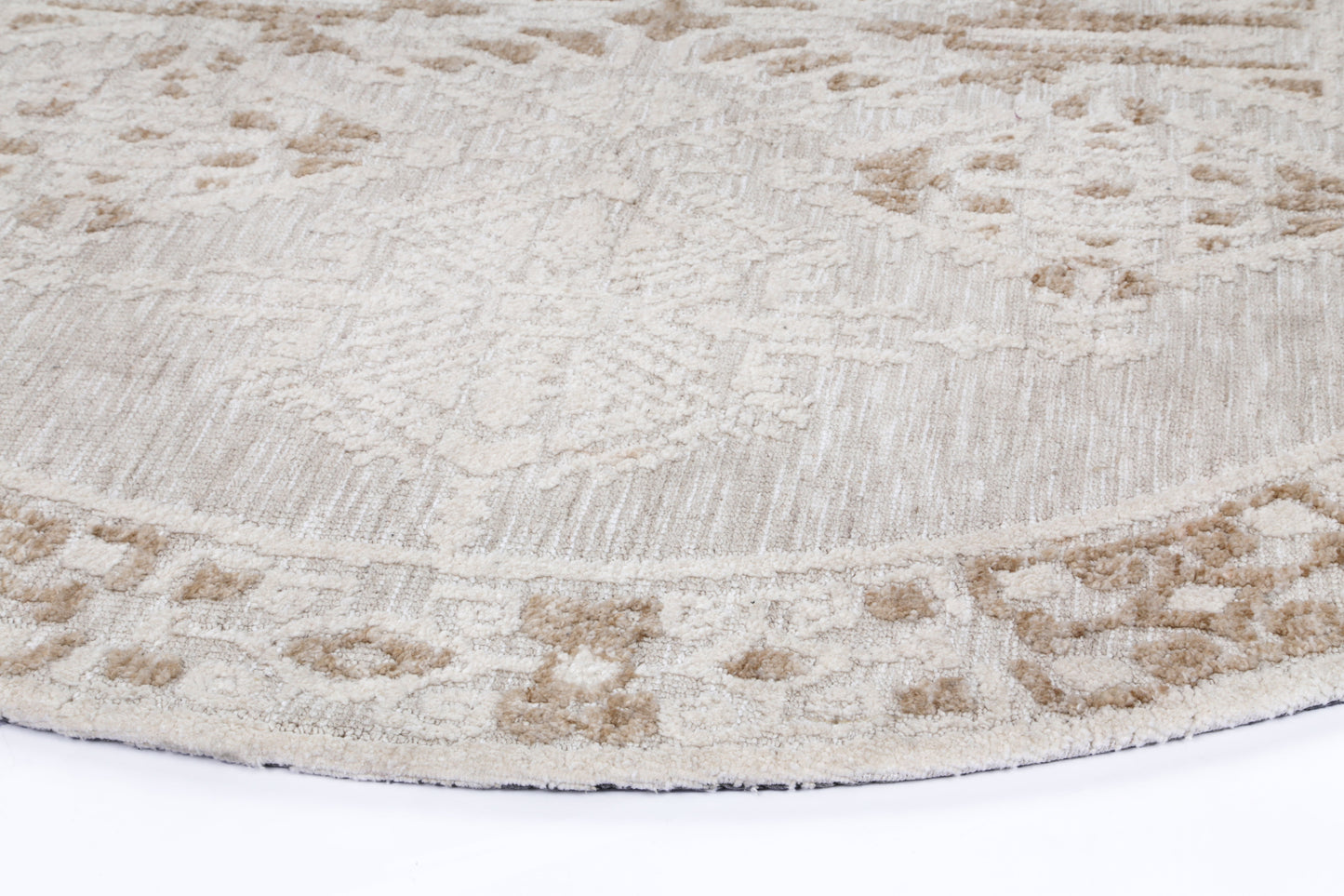 Amritsar Beas Cream Round Cotton Blend Rug