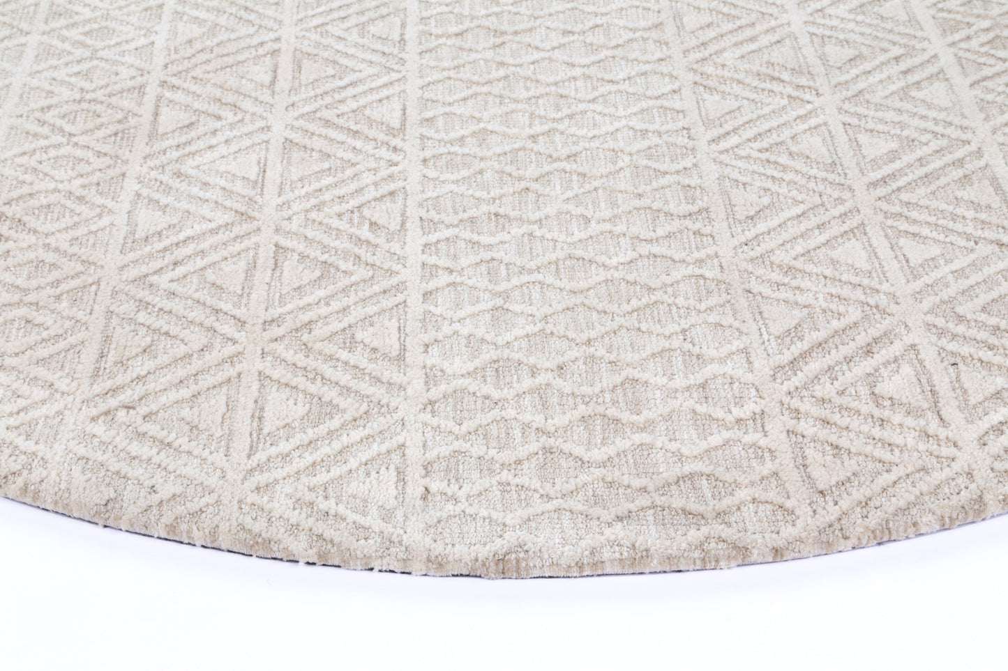 Amritsar Ramdass Cream Round Cotton Blend Rug