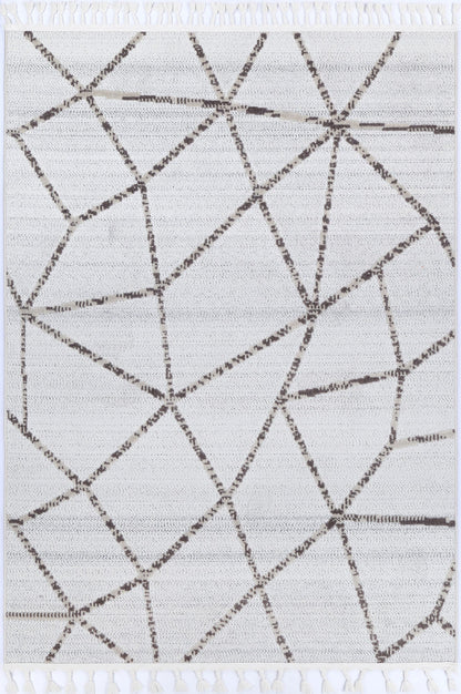 Ares Agros Geometric Cream and Beige Rug