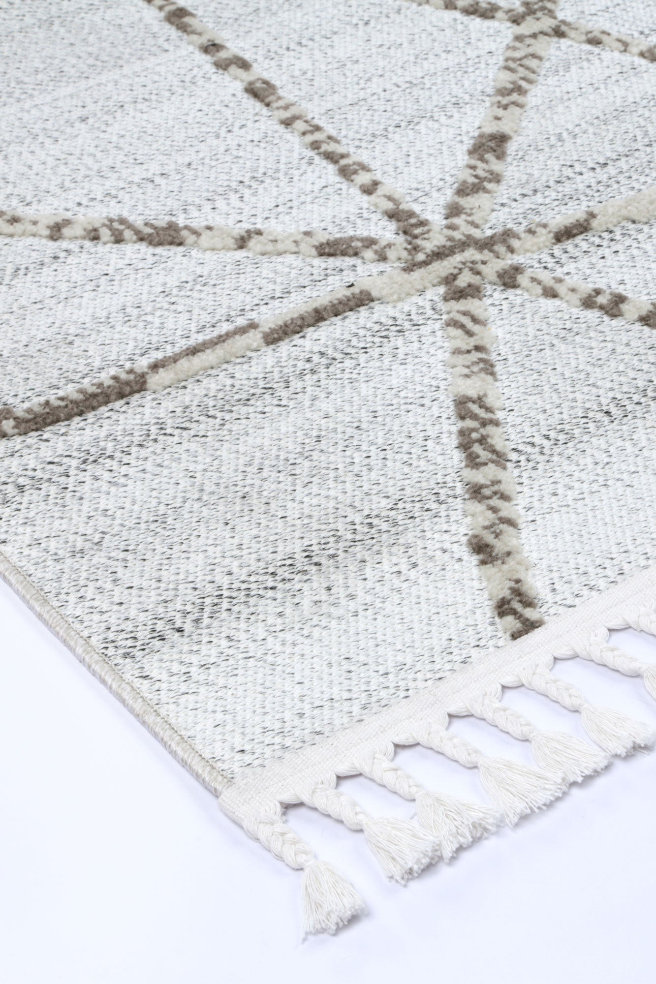 Ares Agros Geometric Cream and Beige Rug