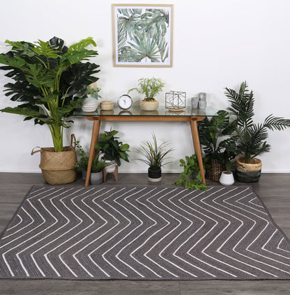Artwell Grey Chevron Rug