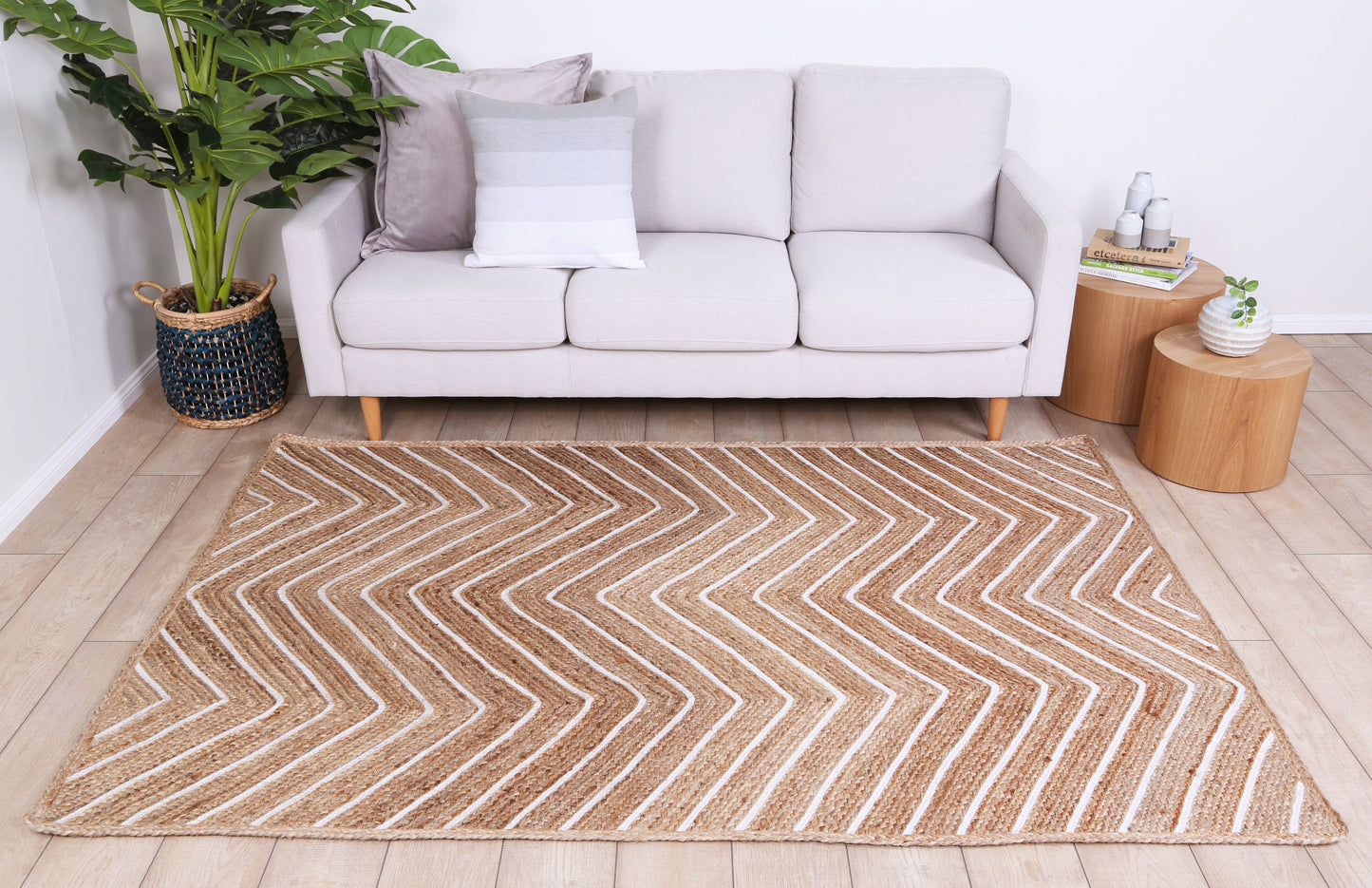 Artwell Beige Chevron Rug