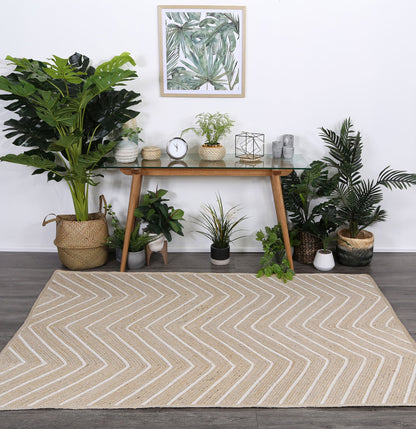 Artwell Light Beige Chevron Rug