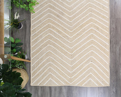 Artwell Light Beige Chevron Rug