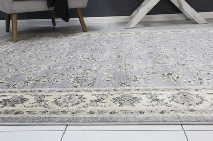 Ariana Grey Cream Border Rug