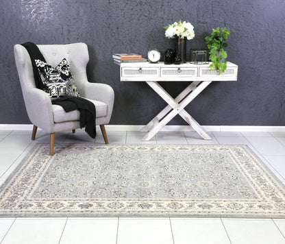 Ariana Grey Cream Border Rug