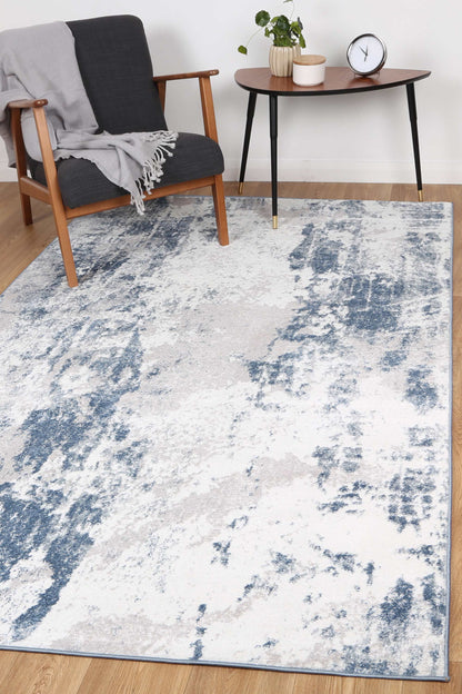 Bergen Abstract Blue and White Rug