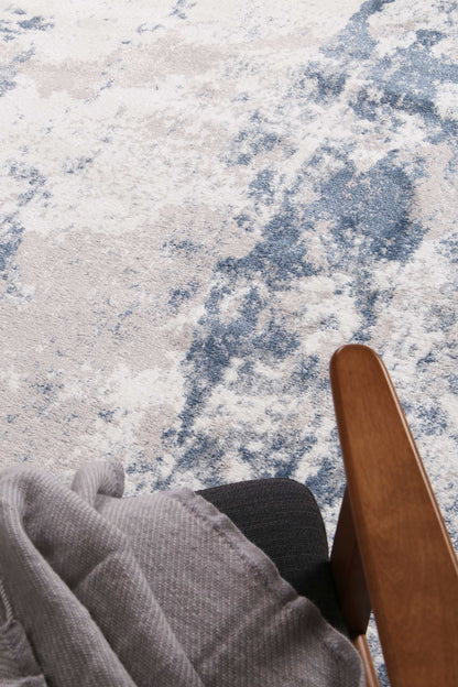 Bergen Abstract Blue and White Rug