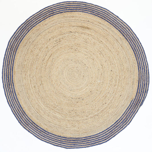 Capri Navy Blue Natural Round Boarder RugCapri Navy Blue Natural Round Boarder Rug - /products/capri-navy-blue-natural-round-boarder-rug