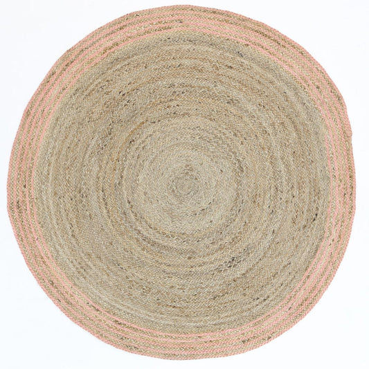 Capri Pink Natural Round Boarder RugCapri Pink Natural Round Boarder Rug - /products/capri-pink-natural-round-boarder-rug