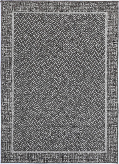 Capri Black Natural Boarder Rug