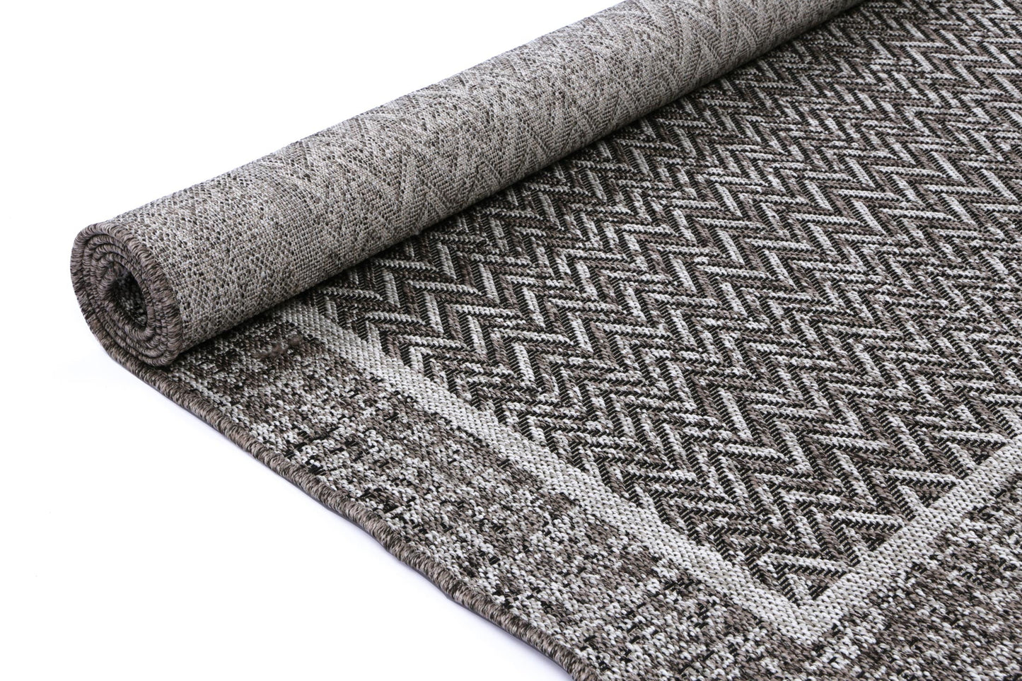 Capri Black Natural Boarder Rug