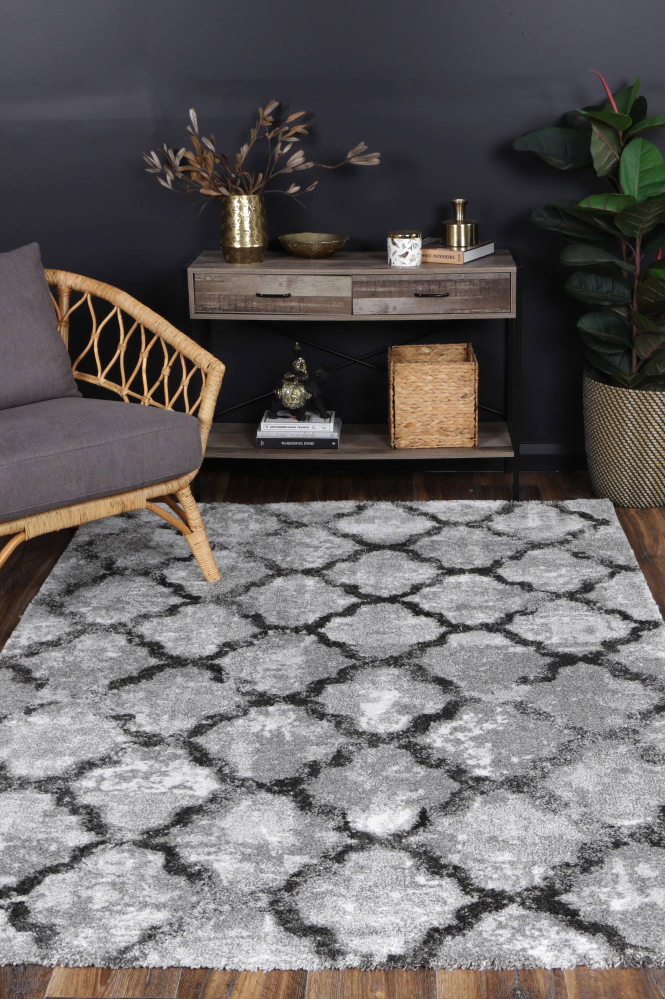 Century Valerius Grey Plush Rug