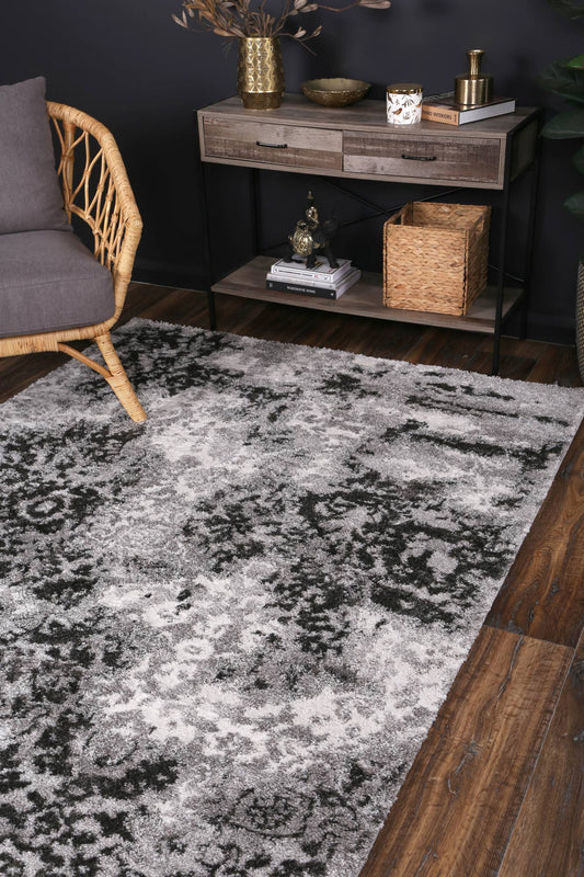 Century Nero Grey Plush Rug - /products/cent14