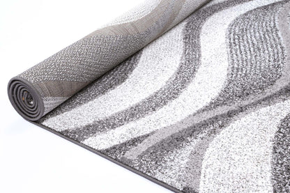 Chelsea Waves Grey Plush Rug