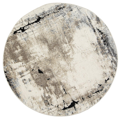 Chelsea Sandstone Grey and Beige Plush Round Rug