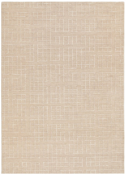 Abasco Croissant Beige Knitted Wool Rug