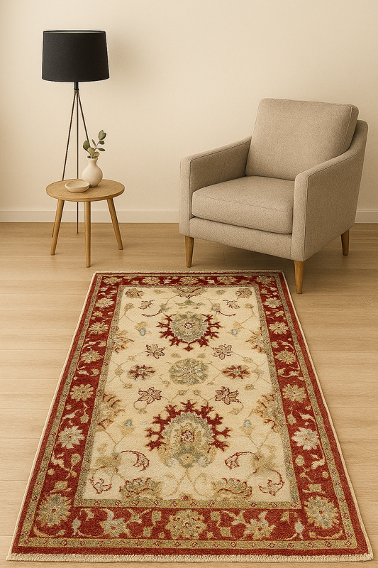 Hand Knotted Natural Wool Rug CanberraAfghan Hand Knotted Chubi Natural Wool Rug (120 X 80 cm) - /products/afghan-hand-knotted-chubi-natural-wool-rug-120x80-cm
