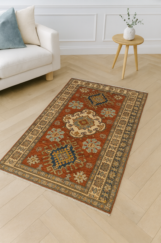 handmade woven rugs Handmade Hand Knotted Superfine from Afghanistan 103 x 153 CM - /products/super-kazak-handmade-woven-rugs-102-x-155-cm