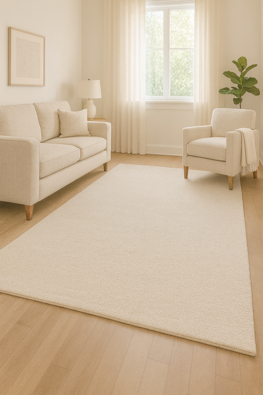 Geometric Pattern Woven RugsHandmade Woven Rugs - Geometric Pattern and Natural Undyed Wool (Soft Cream/Off-White Color) - /products/handmade-woven-rugs-geometric-pattern-rugs