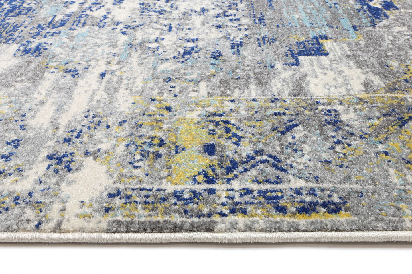 Delicate Faded Blue and Yellow Rug