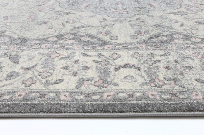 Delicate Traditional Grey Rug