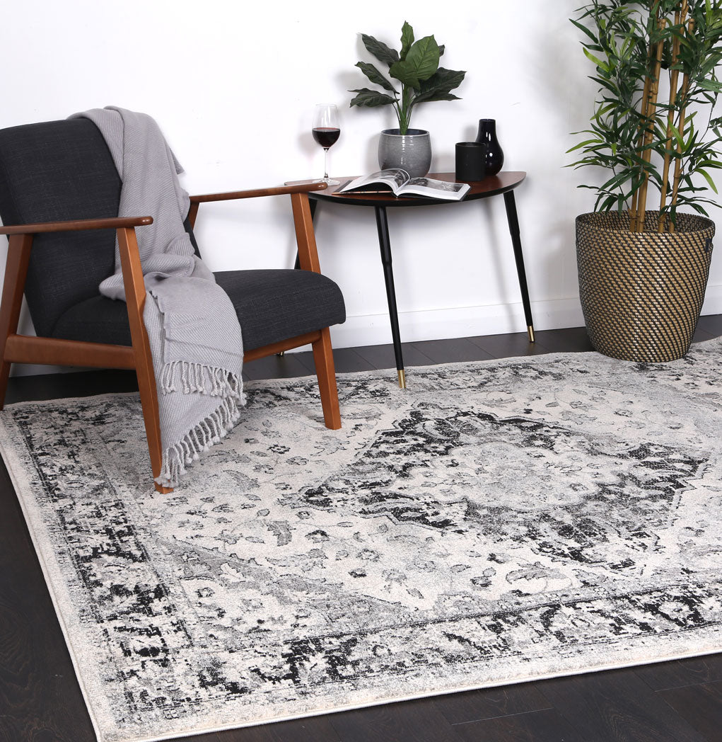 Delicate Abundance Grey Rug