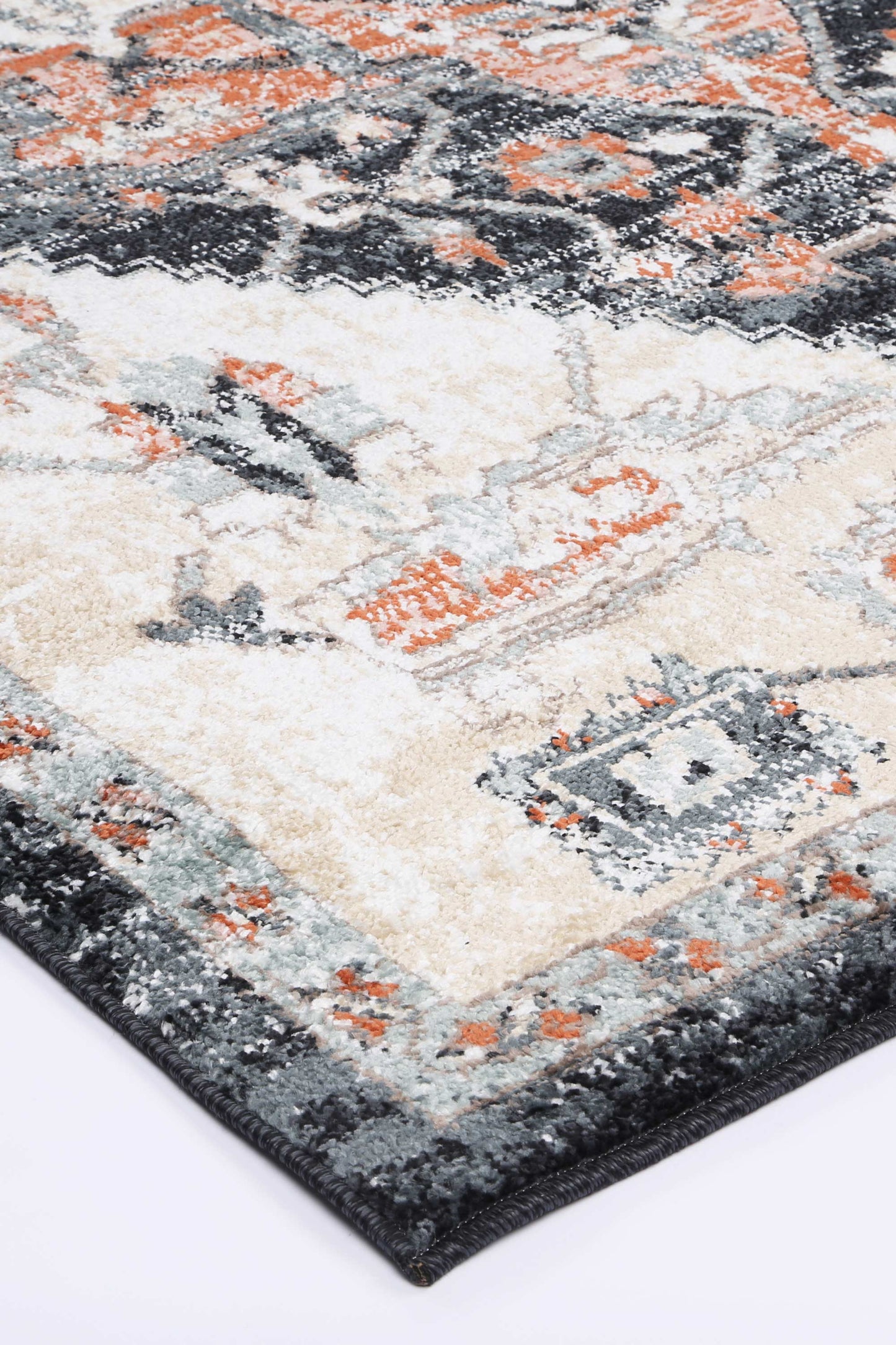 Estate Fair Field Traditional Black Rug