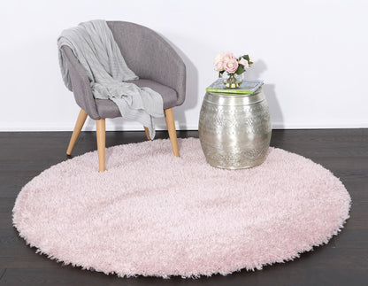 Flokati Super Soft Ultra Thick Pink Shaggy Round Rug