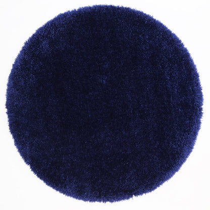 Flokati Super Soft Ultra Thick Navy Shaggy Round Rug