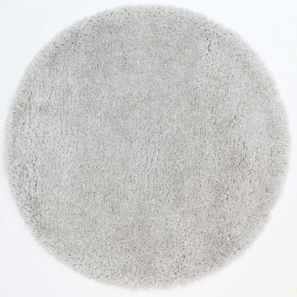 Flokati Super Soft Ultra Thick Silver Shaggy Round Rug