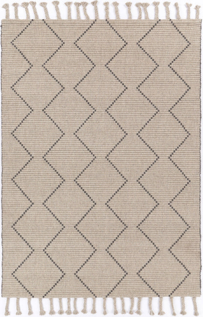 Goa Zig-Zag Wool Blend Ash Rug