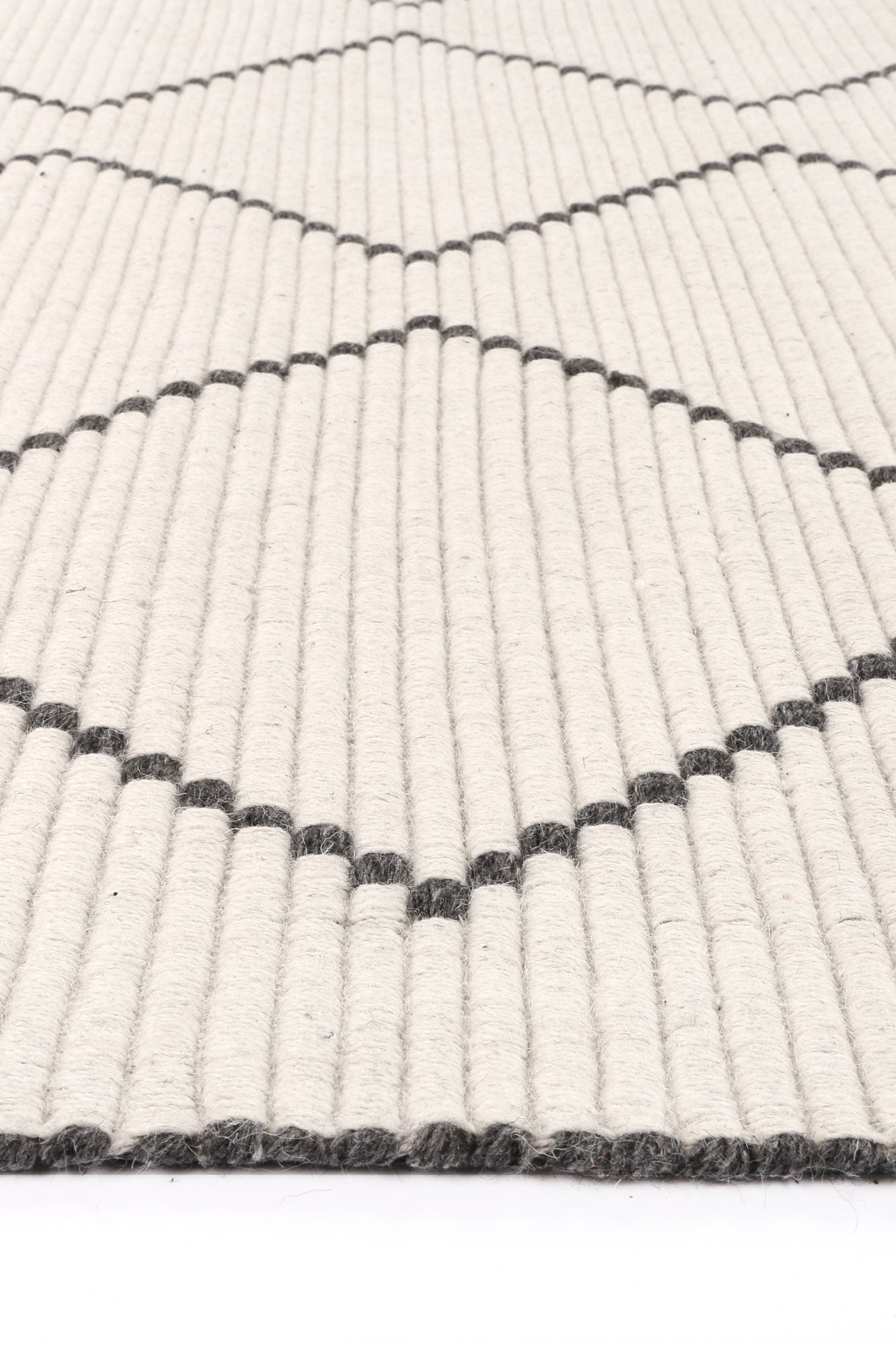 Goa Zig-Zag Wool Blend Cream Rug