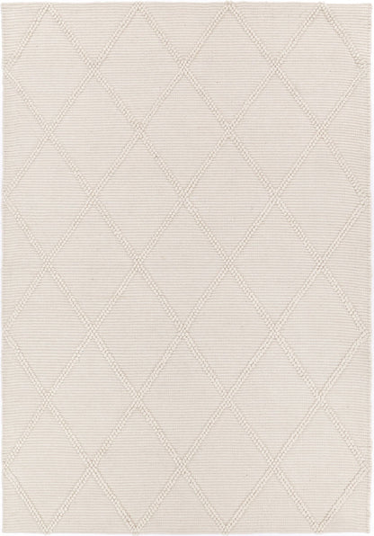 Goa Lattice Wool Blend Cream Rug (No Tassel)