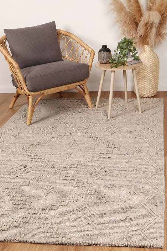 Goa Aztec Wool Blend Ash Rug (No Tassel) - /products/goa-d5-ash-no-tassel