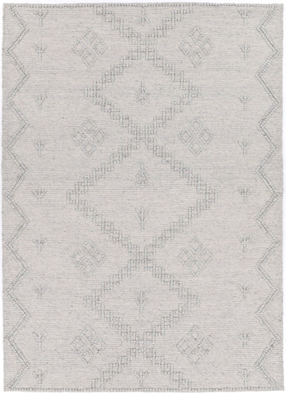 Goa Aztec Wool Blend Grey Rug (No Tassel)