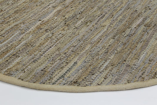 Gypsy Sage Leather Chindi Round Rug - /products/gypsy-round-sage-leather-chindi