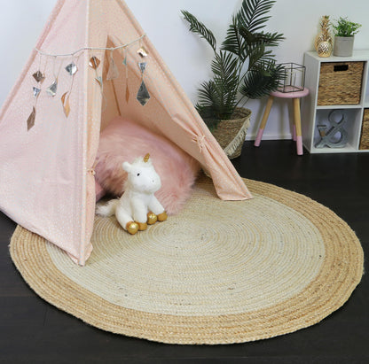 Hampton Centre Pearl Jute Round Rug