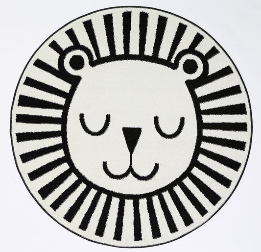 Happy Feet Budding Bear Black and White Kids Round RugHappy Feet Budding Bear Black and White Kids Round Rug - /products/happy-feet-budding-bear-black-and-white-kids-round-rug