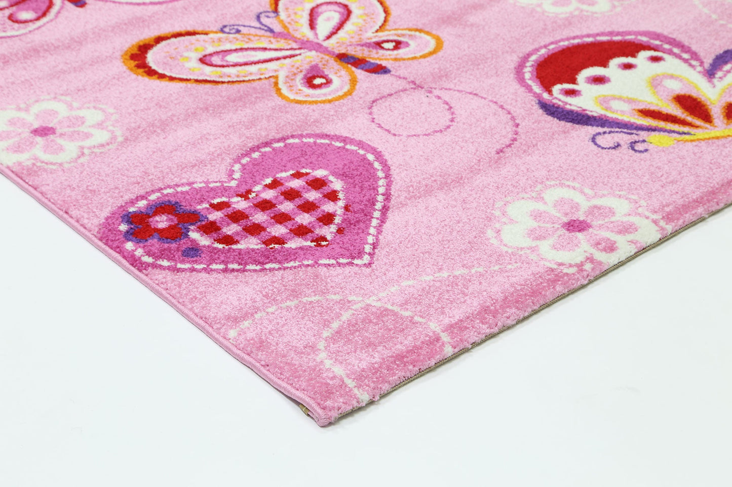 Happy Feet Beautiful Butterflies Pink Kids Rug