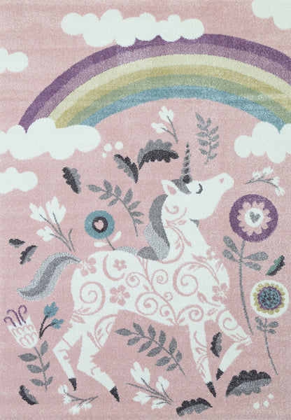 Happy Feet Kids Unicorn Rug Pink