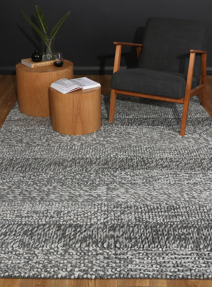 Harlow Grace Charcoal Wool Blend Rug