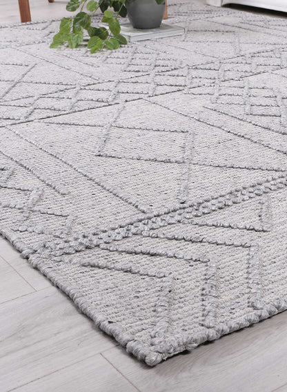 Himalaya Diamond Tribal Grey Wool Rug